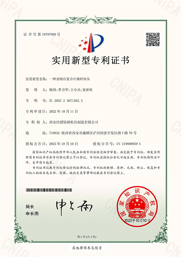 2023 1262.3 A diamond composite anchor drill bit_01